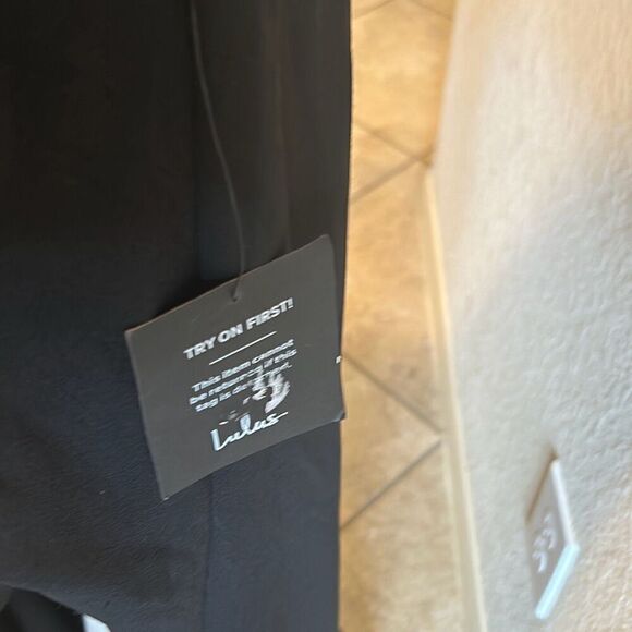 Lulus M Strapless Bustier Corset Maxi Dress Solid Black High Slit Evening Formal - Picture 6 of 12